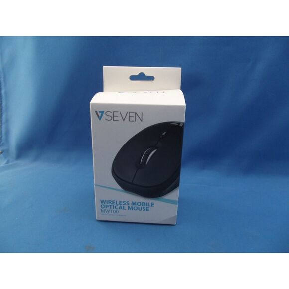 V7 MW100-1E Wireless Optical Mouse with 4 Buttons and Adjustable DPI - Black - Picture 1 of 4
